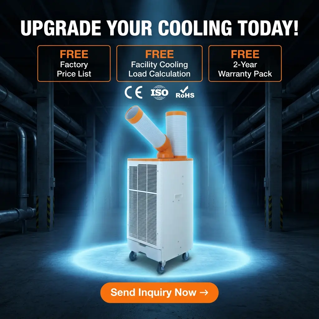 OEM Laranja Branco Estilo Japonês 3 Min Resfriamento Rápido Refrigerador de Ar Industrial para Oficina de Metalurgia