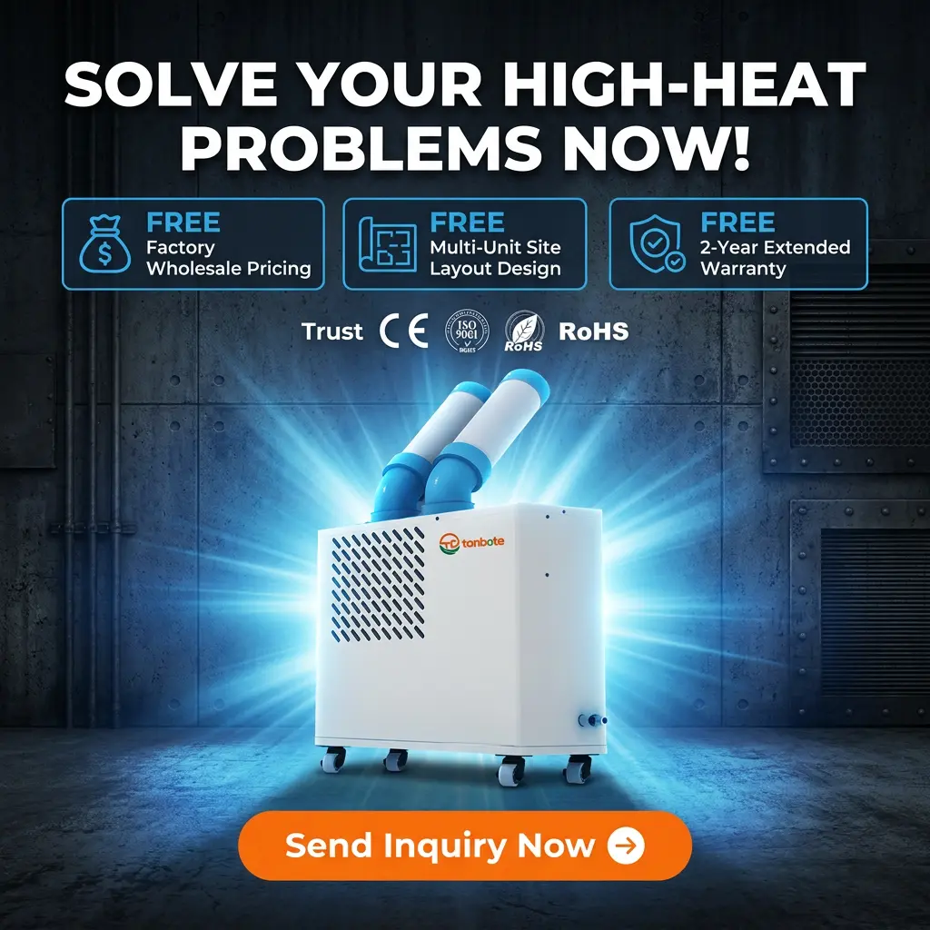 Duto de resfriamento duplo branco personalizado, perfil baixo, plug play, refrigerador de ponto móvel, portátil, industrial, com cozinha comercial