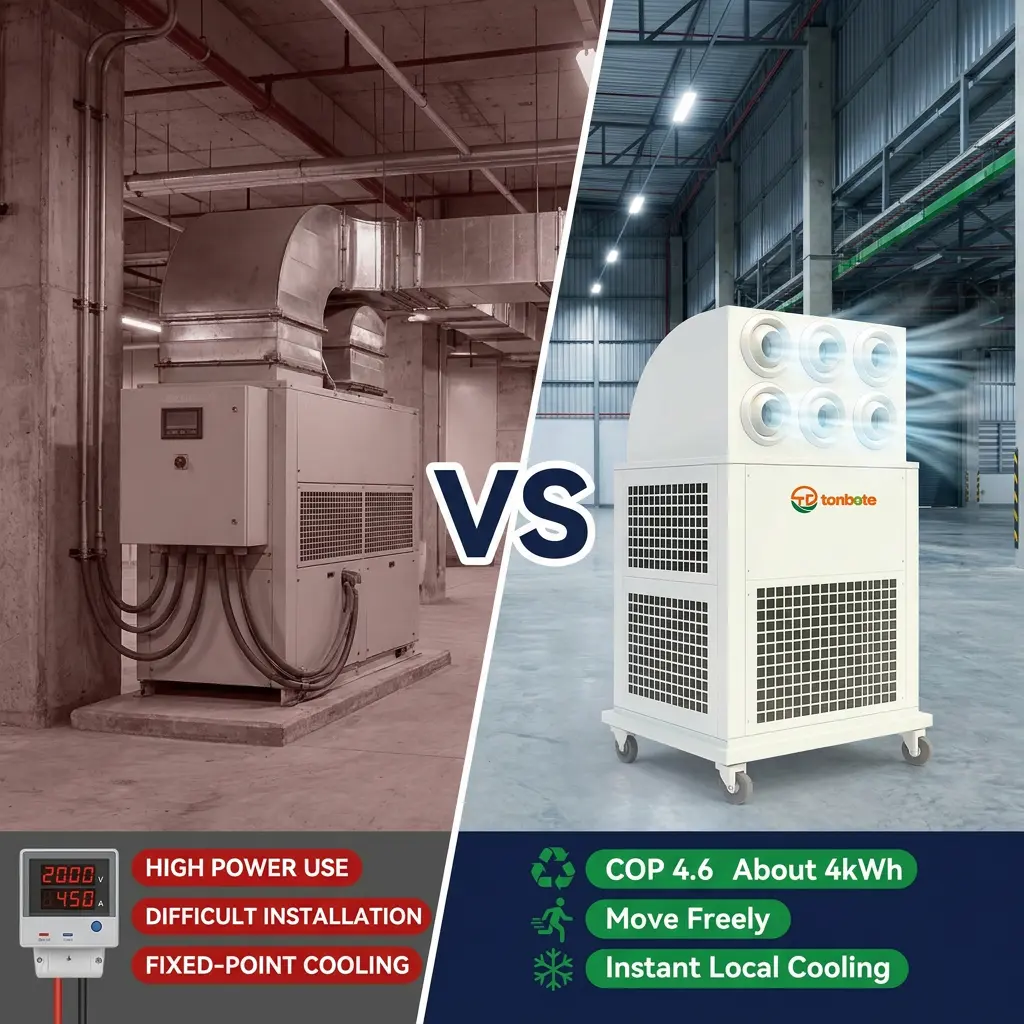 Atacado personalizado 380V portátil tudo em um ar condicionado industrial móvel para armazém de oficina de canteiro de obras Atacado personalizado 380V portátil tudo em um ar condicionado industrial móvel para armazém de oficina de canteiro de obras
