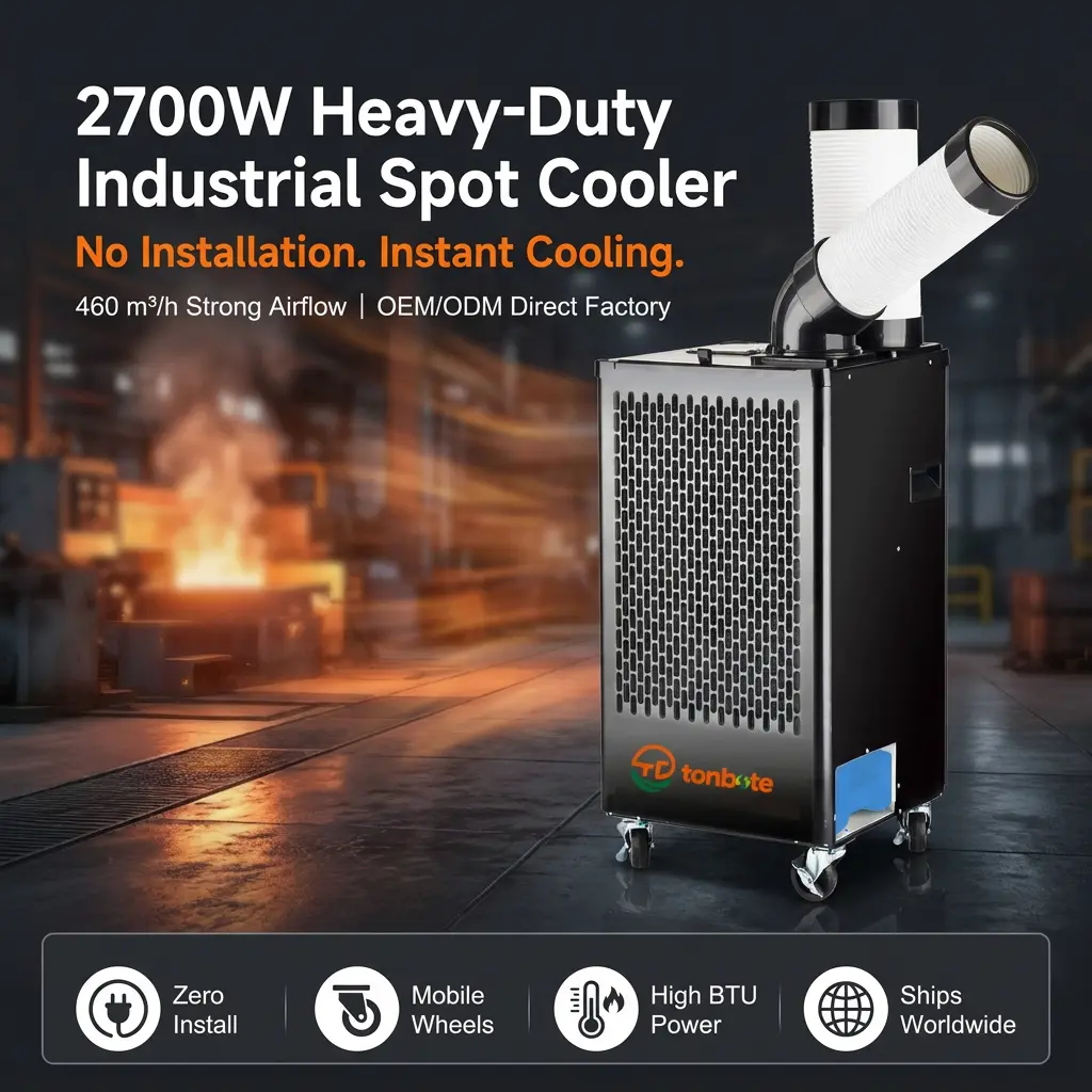 Caixa de aço com fluxo de ar ODM 460m3h, ar condicionado ajustável, ponto de ventilação, piso AC em armazém de armazenamento logístico